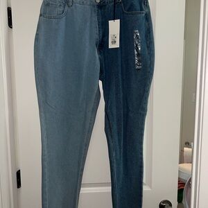 Refuge mom jeans two tone NWT